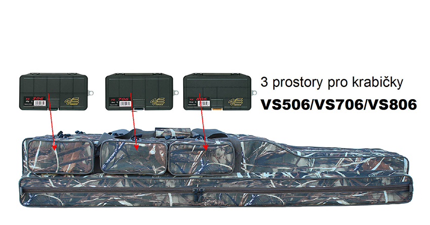 Suretti Obal na prut tříkomorový 165cm CAMO