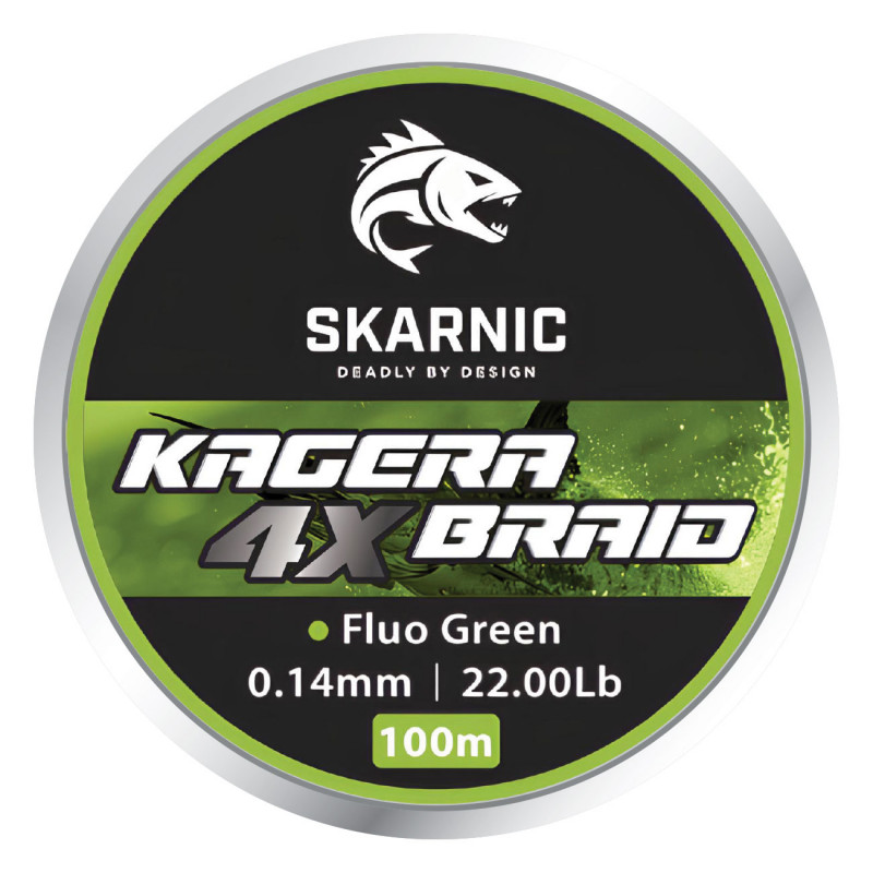 SKARNIC KAGERA 4X BRAID fluo zelená 30lbs