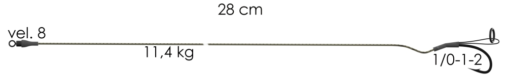 AKCE Boilie návazec D-ring Assembler 28cm 11,4kg 1/0 (2ks)